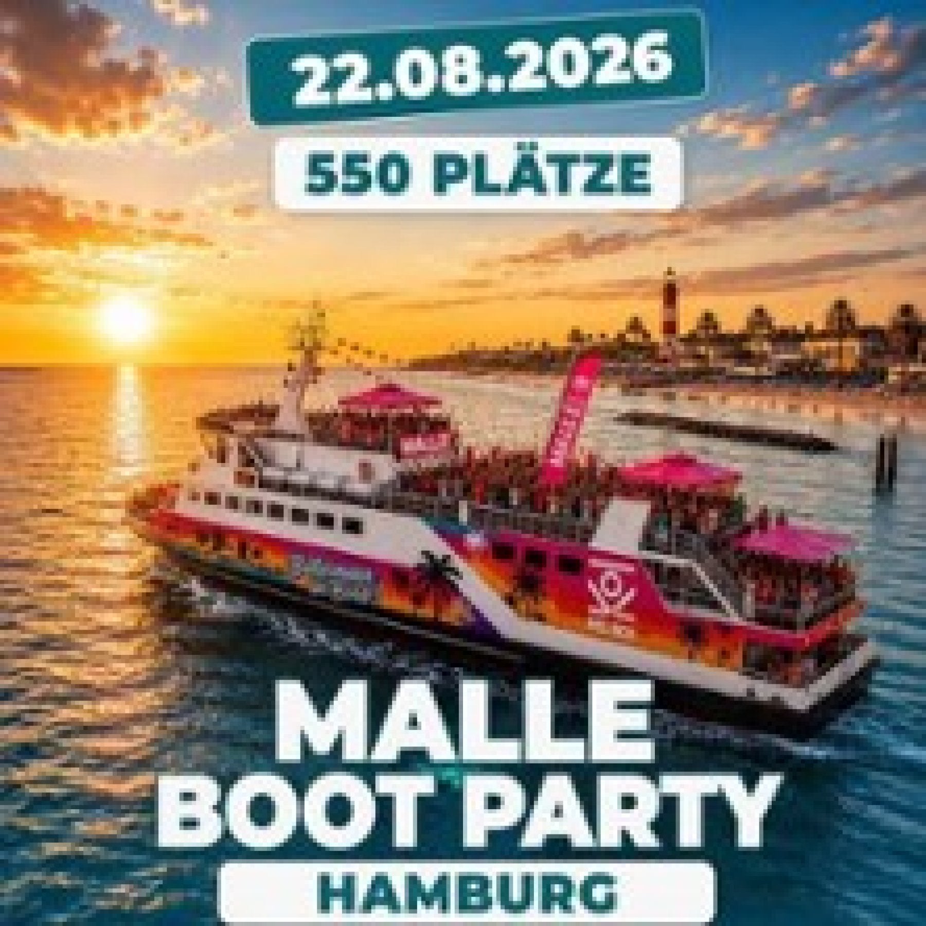 Sa, 22.08. // Malle Boat Party auf dem Schiff 2026